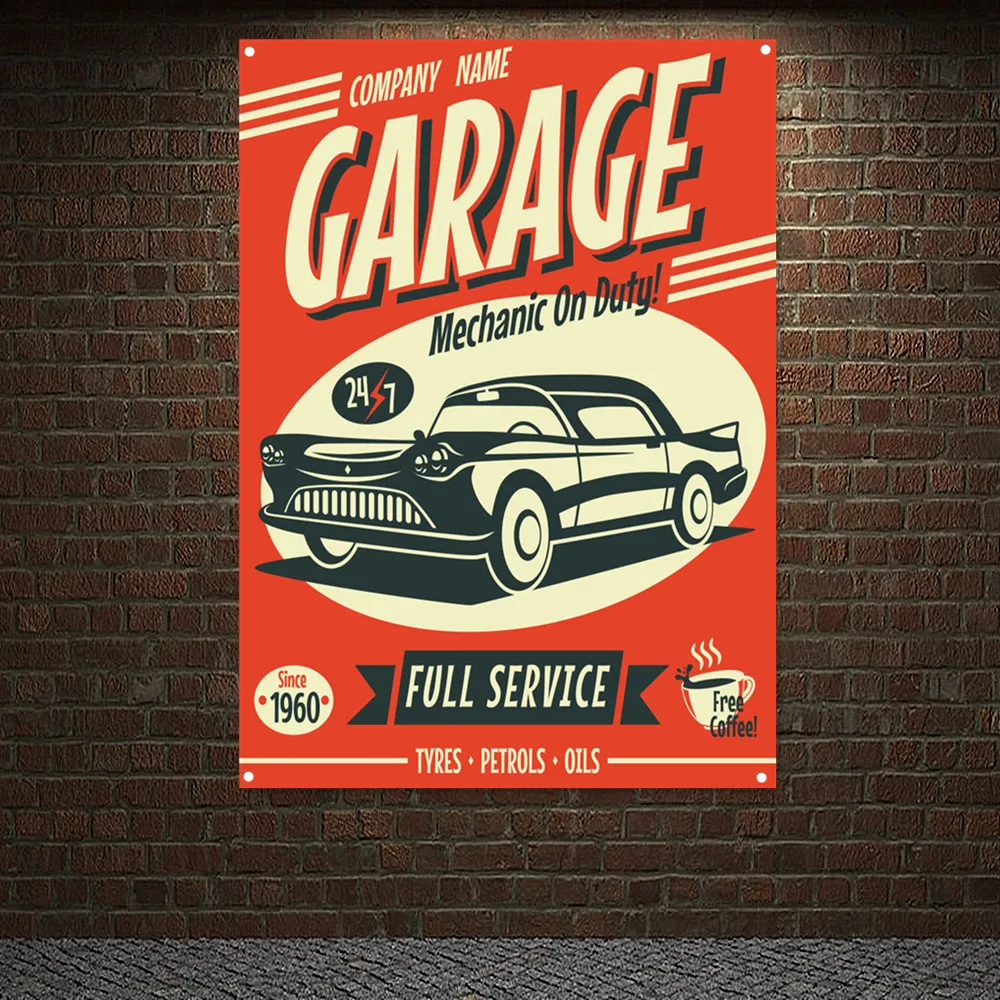 MECHANIC ON DUTY Vintage CAR F - огляд і ціна Auto Repair Shop Banners
